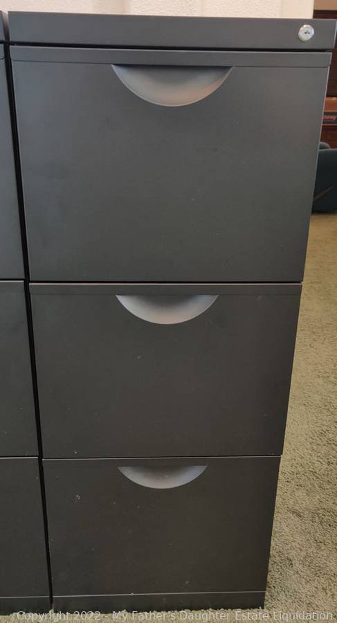 Black Metal IKEA Erik 3 Drawer Filing Cabinet See Description
